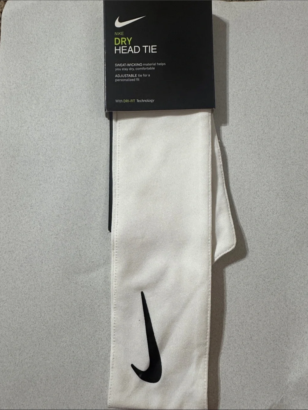 Nike White Headband with Black Swoosh NWT